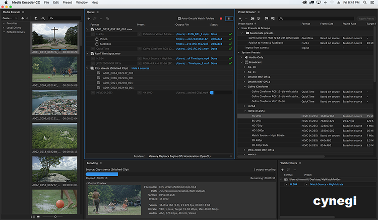 Software editing video Adobe encoder